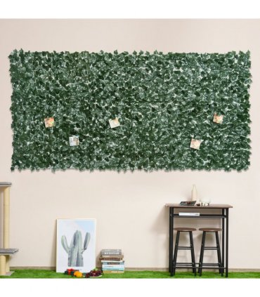 Outsunny Artificial Leaf Hedge Panel Garden Fence Privacy Screen 1.5m x 3m