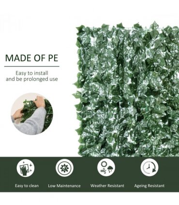 Outsunny Artificial Leaf Hedge Panel Garden Fence Privacy Screen 1.5m x 3m