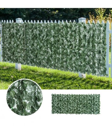 Outsunny Artificial Leaf Hedge Panel Garden Fence Privacy Screen 1.5m x 3m