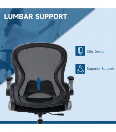 Vinsetto Draughtsman Chair Tall Office Chair w/ Adjustable Footrest Ring Black