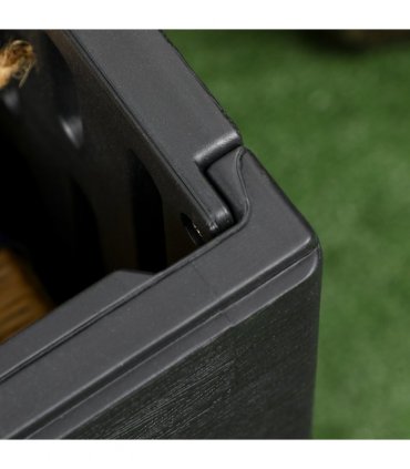 Outsunny 336 Litre Rolling Outdoor Garden Storage Box, Plastic Container, Black