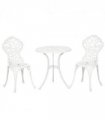 Outsunny Aluminium Bistro Set Garden Coffee Table Chair Outdoor Dining Set