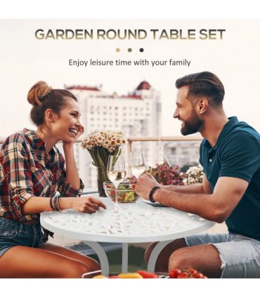Outsunny Aluminium Bistro Set Garden Coffee Table Chair Outdoor Dining Set