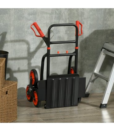 DURHAND Climbing Stairs Trolley Hand Trucks 6-Wheels Foldable Load Cart Steel