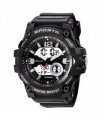 Sports Watch Black PU strap 5ATM Water Resistant Dual Time Display