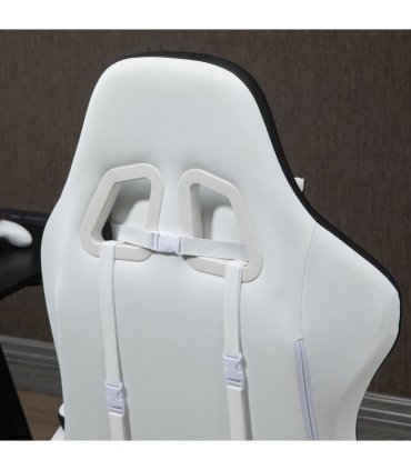 Gaming Chair Vinsetto Racing Style Reclining Footrest Black Faux Leather 65cm