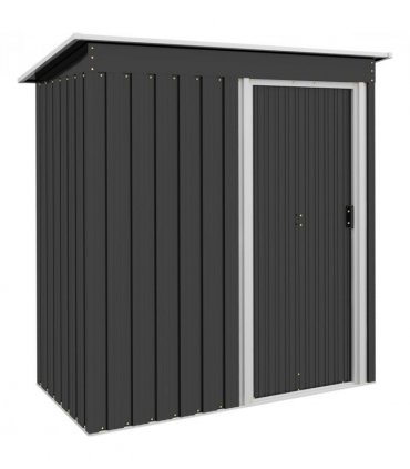 Garden Storage Shed Black 163 cm x 89 cm x 182 cm Galvanized Color Steel Sliding