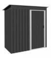 Garden Storage Shed Black 163 cm x 89 cm x 182 cm Galvanized Color Steel Sliding