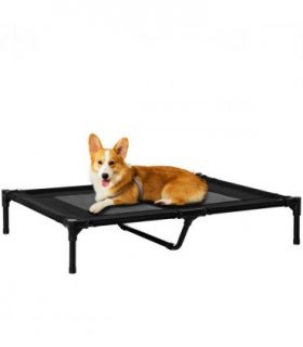 PawHut Large Pet Cot Portable Dog Cat Sleep Bed Elevated Camping Outdoor Black