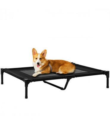 PawHut Large Pet Cot Portable Dog Cat Sleep Bed Elevated Camping Outdoor Black