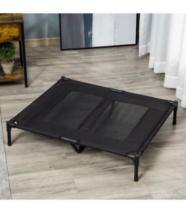PawHut Large Pet Cot Portable Dog Cat Sleep Bed Elevated Camping Outdoor Black