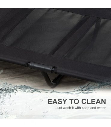 PawHut Large Pet Cot Portable Dog Cat Sleep Bed Elevated Camping Outdoor Black