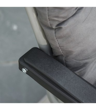 Outsunny 2 PCS Reclining Zero Gravity Chair Folding Lounger Cushion Dark Grey