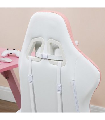 Vinsetto Racing Style Gaming Chair with Reclining Function Footrest, Pink