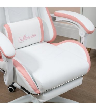 Vinsetto Racing Style Gaming Chair with Reclining Function Footrest, Pink