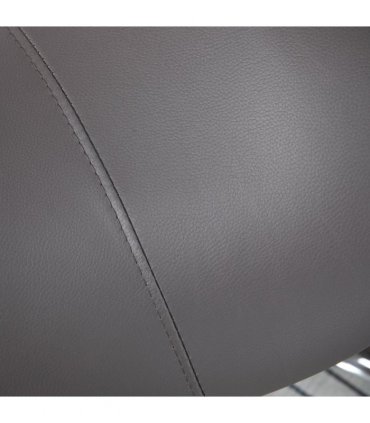 HOMCOM PU Leather Saddle Stool w/ Moulded Padded Seat Adjustable Height Grey