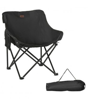 Camping Chair Fabric Black 61W x 54D x 66H cm Outsunny Folding Camping Chair