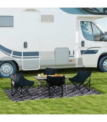 Camping Chair Fabric Black 61W x 54D x 66H cm Outsunny Folding Camping Chair