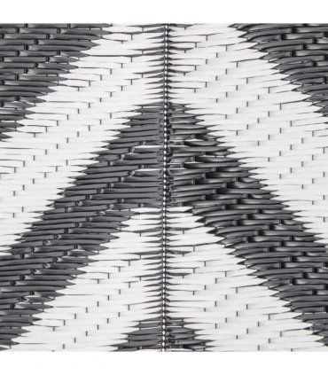Outdoor Rug Black Plastic Straw 182cm x 274cm Lightweight Foldable Polypropylene