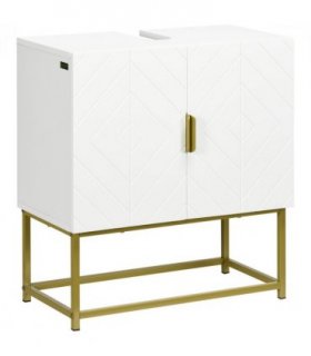 Bathroom Sink Cabinet White Wooden 60W x 30D x 65H cm Under Basin Cupboard