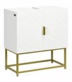 Bathroom Sink Cabinet White Wooden 60W x 30D x 65H cm Under Basin Cupboard