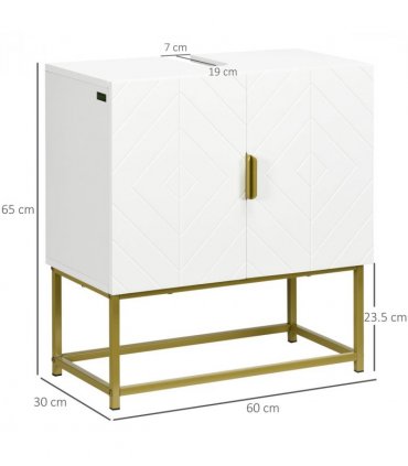 Bathroom Sink Cabinet White Wooden 60W x 30D x 65H cm Under Basin Cupboard