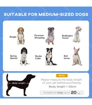 PawHut 76cm Elevated Dog Bed Cooling Raised Pet Cot UV Protection Canopy Blue