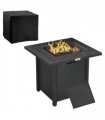 Outsunny 50,000 BTU Gas Firepit Table with Protective Cover, Spark Guard