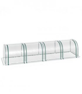 Outsunny Tunnel Greenhouse Steel Frame with Zipper Doors, Clear
