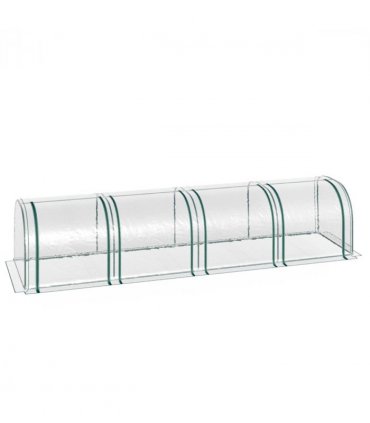 Outsunny Tunnel Greenhouse Steel Frame with Zipper Doors, Clear