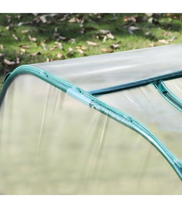 Outsunny Tunnel Greenhouse Steel Frame with Zipper Doors, Clear