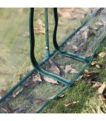 Outsunny Tunnel Greenhouse Steel Frame with Zipper Doors, Clear
