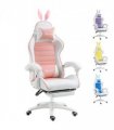 Vinsetto Racing Style Gaming Chair with Footrest Removable Rabbit Ears, Pink