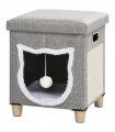PawHut 2 in 1 Cat Bed Ottoman w/ Removable Cushion, Handles, Scratching Pad
