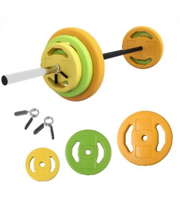 HOMCOM 20kg Weights Barbell Set with Non-slip Handle for Strength Training