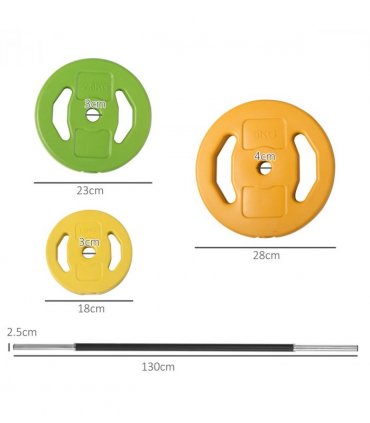 HOMCOM 20kg Weights Barbell Set with Non-slip Handle for Strength Training