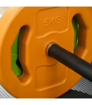 HOMCOM 20kg Weights Barbell Set with Non-slip Handle for Strength Training