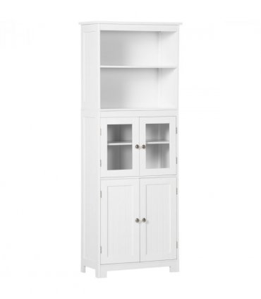 Kitchen Cupboard Storage Cabinet White 60cm x 30cm x 162cm Adjustable Shelves