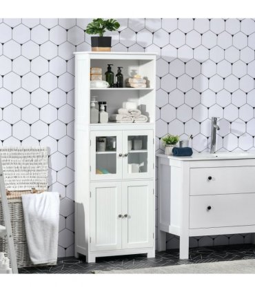 Kitchen Cupboard Storage Cabinet White 60cm x 30cm x 162cm Adjustable Shelves