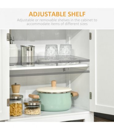 Kitchen Cupboard Storage Cabinet White 60cm x 30cm x 162cm Adjustable Shelves