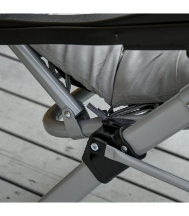 Outdoor Patio Lounge Chair Reclining Light Grey Polyester 90cm x 65cm x 110cm