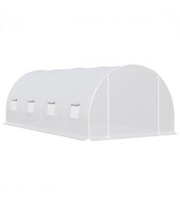 Outsunny 6 x 3 x 2 m Polytunnel Greenhouse w/ Zippered Door and 8 Windows