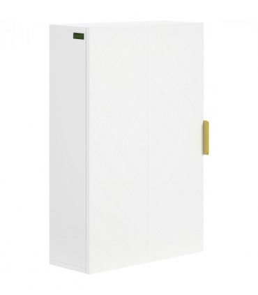 Bathroom Wall Cabinet White 40W x 15D x 60H cm Adjustable Shelves Modern Design