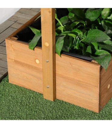 Outsunny Raised Garden Bed Wooden Plant Stand Orange