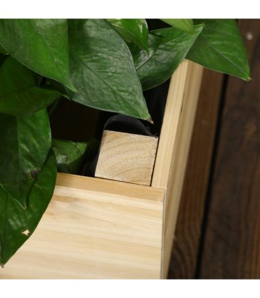 Wooden Garden Planters with Trellis Natural 90cm x 43cm x 150cm Fir Wood