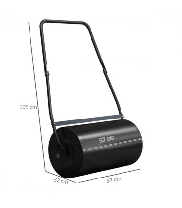 DURHAND Heavy Duty Garden Lawn Roller Push Tow Water Sand Filled 46L Equipment