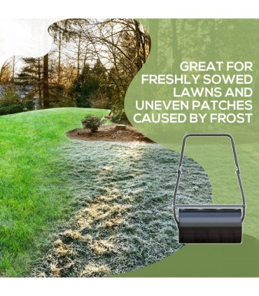 DURHAND Heavy Duty Garden Lawn Roller Push Tow Water Sand Filled 46L Equipment
