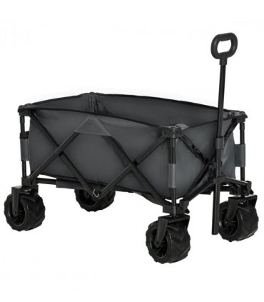 Outdoor Cart Folding Cargo Wagon Trailer Metal Green 108cm x 55cm x 89cm