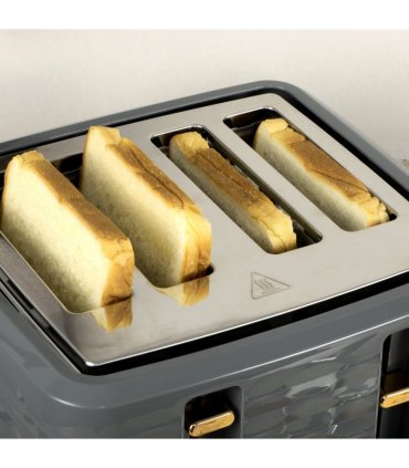 HOMCOM Kettle and Toaster Set 1.7L Rapid Boil Kettle & 4 Slice Toaster Grey