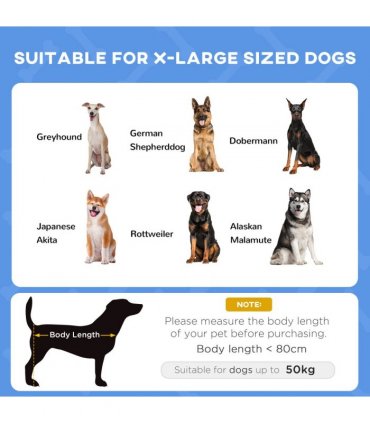 PawHut 122cm Elevated Dog Bed Cooling Raised Pet Cot UV Protection Canopy Blue